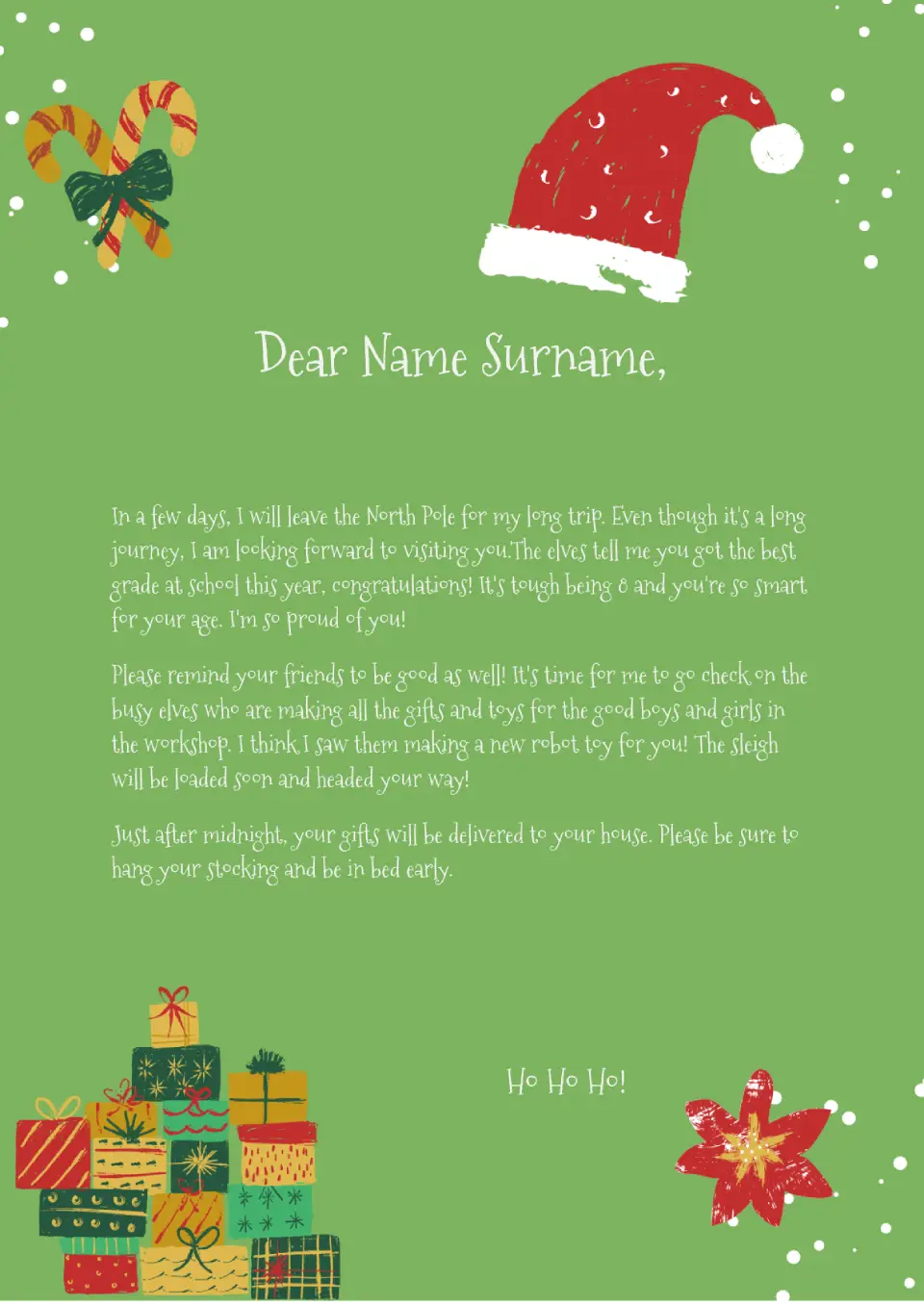 free christmas letter template for google docs